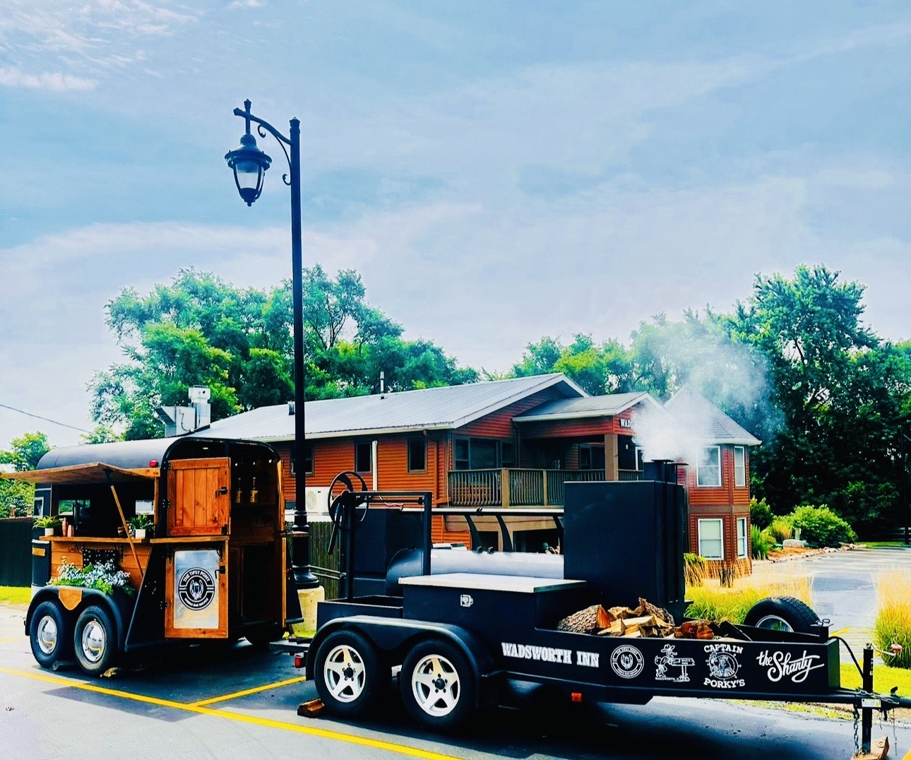 Smoker and Tipsy Pony trailers at Wadsworth Inn