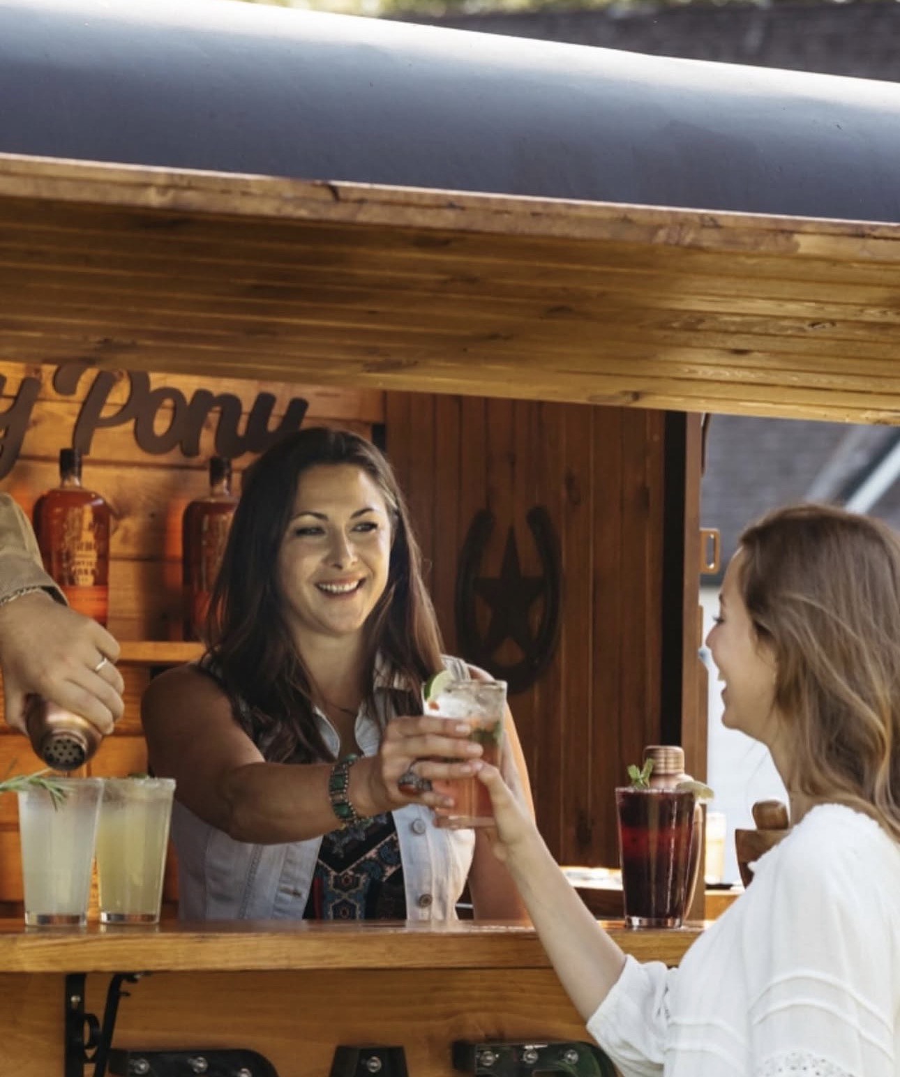 Bartender serving cocktail