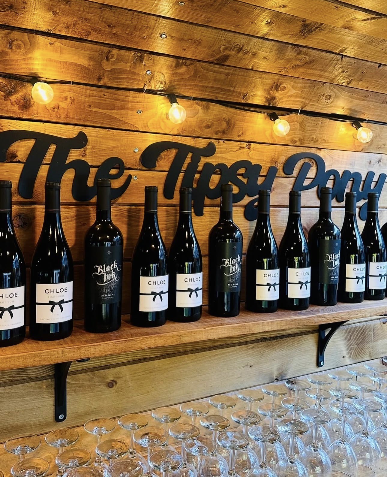 The Tipsy Pony wine wall