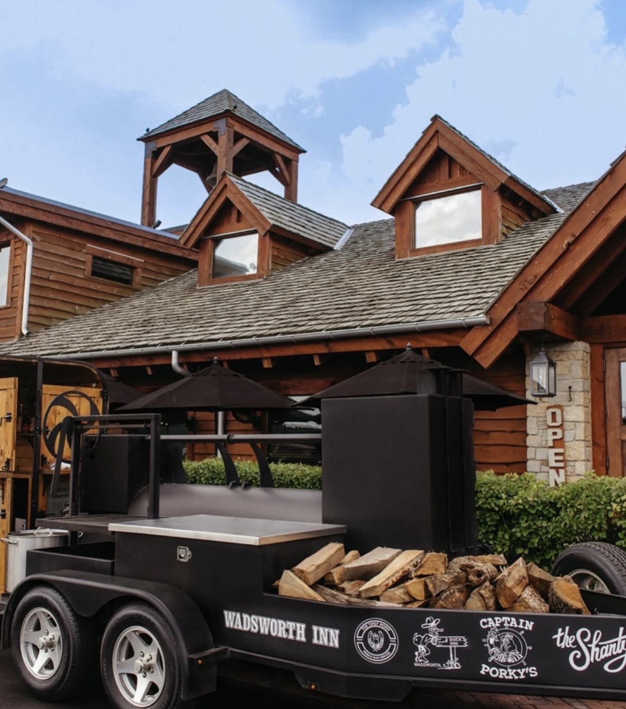 Wood-fired smoker catering at Wadsworth Inn